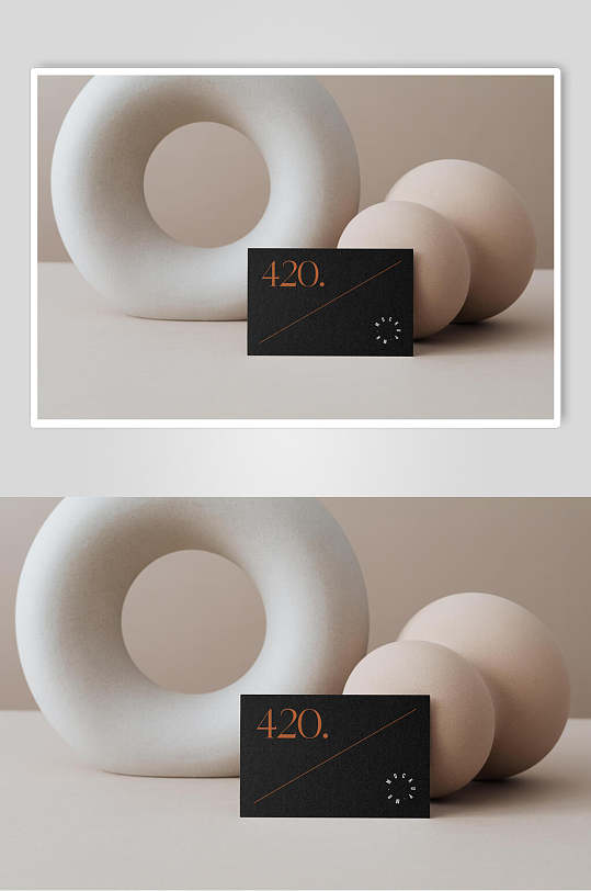 时尚卡通圆形立体圆形名片样机