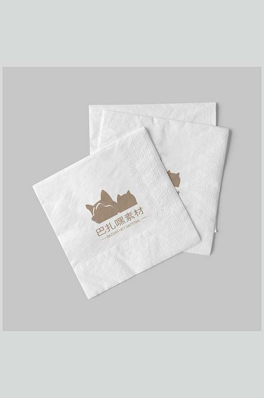 白色方形餐巾纸纸巾样机