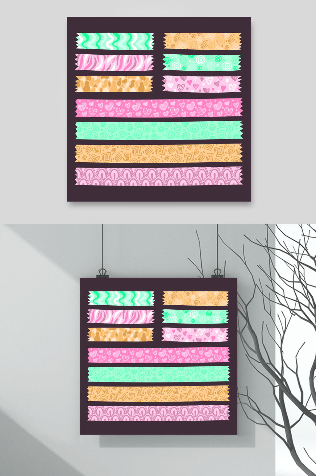 唯美花朵卡通插画图案装饰矢量素材素材