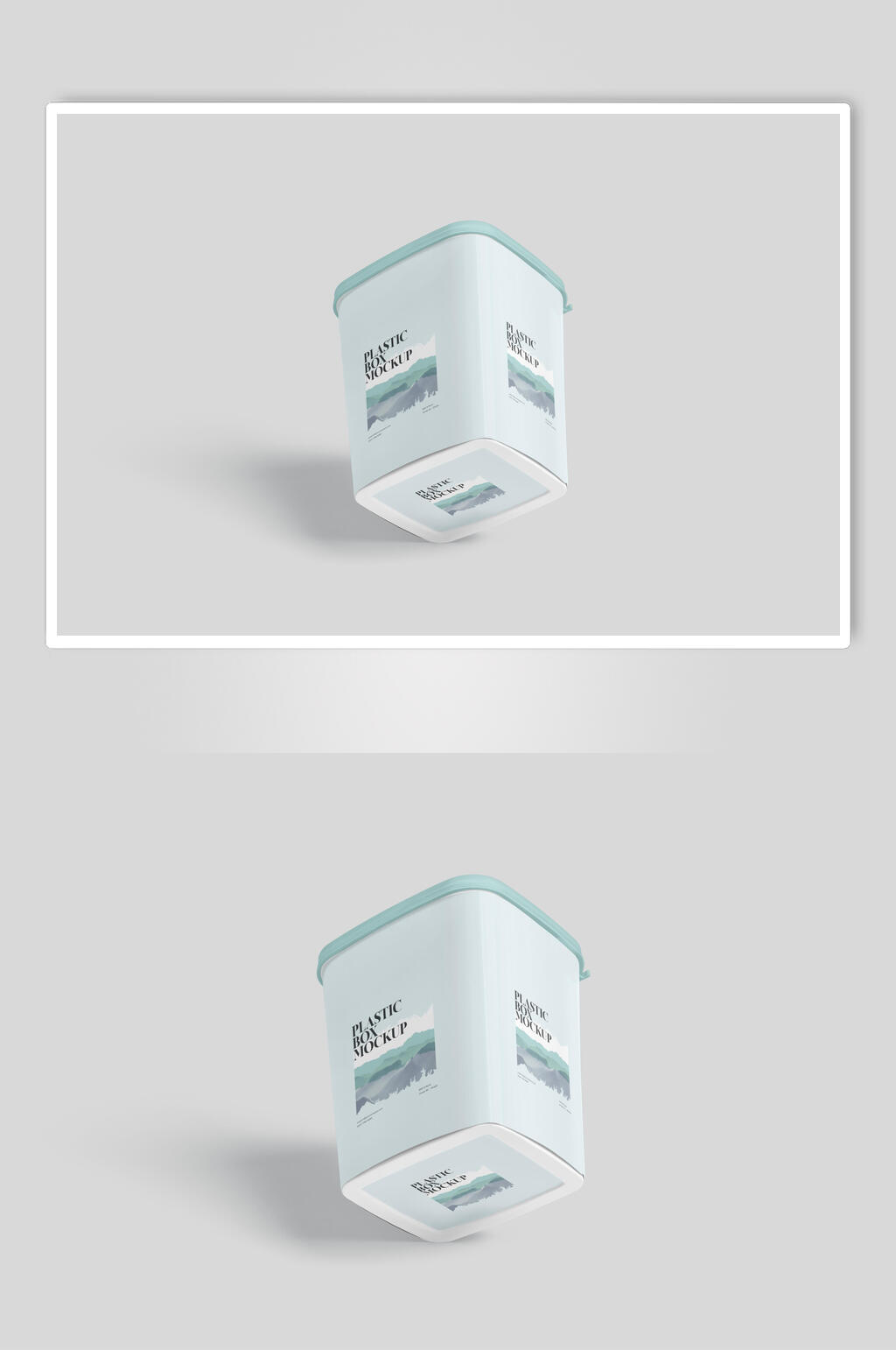 绿色简约创意大气正方形盒子样机素材