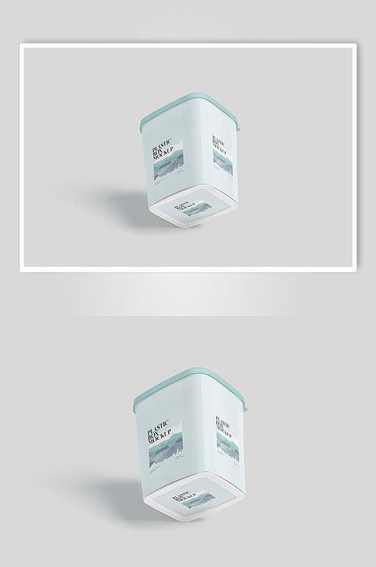 绿色简约创意大气正方形盒子样机-众图网