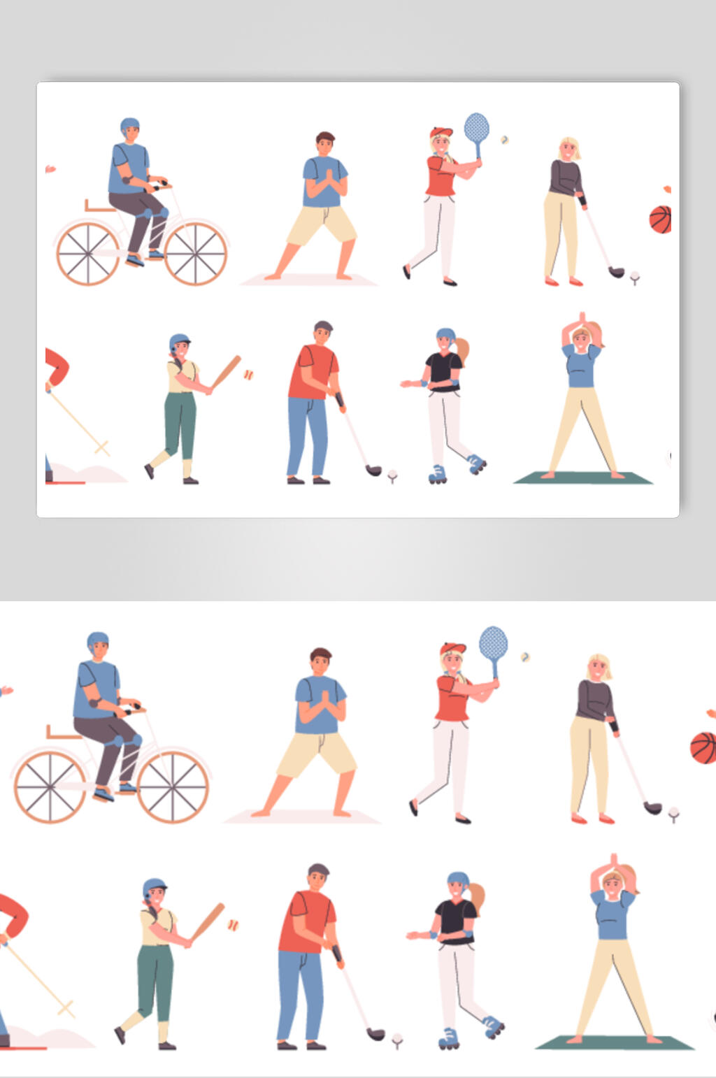单车黄色创意高端人物插画矢量素材素材