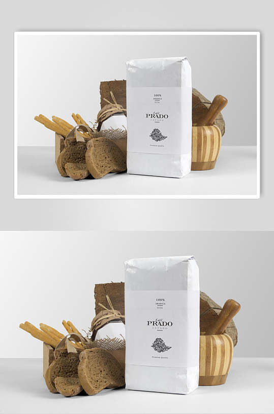 面包盒子创意奶茶咖啡品牌VI样机