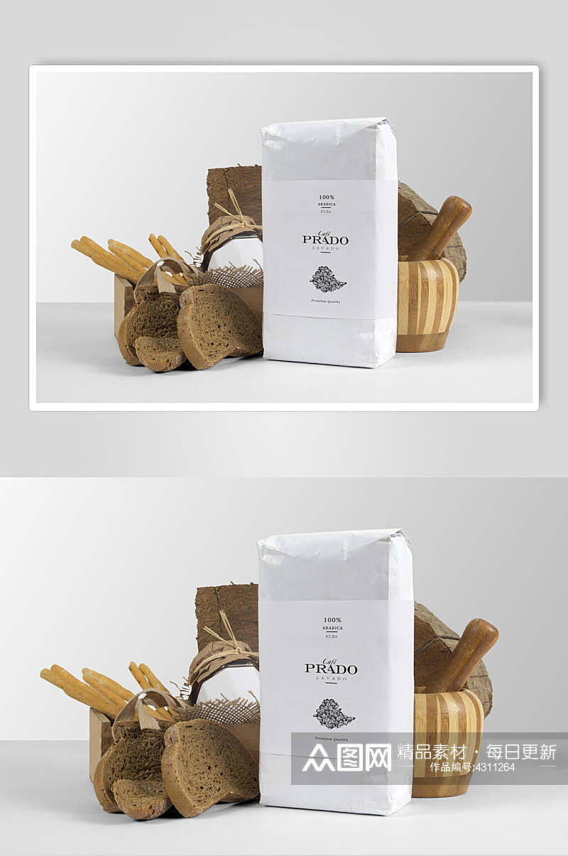 面包盒子创意奶茶咖啡品牌VI样机素材