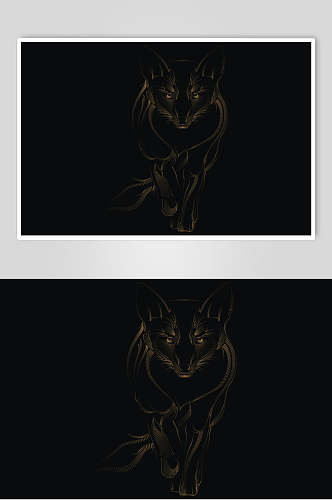 黑色简约手绘创意高端动物矢量素材