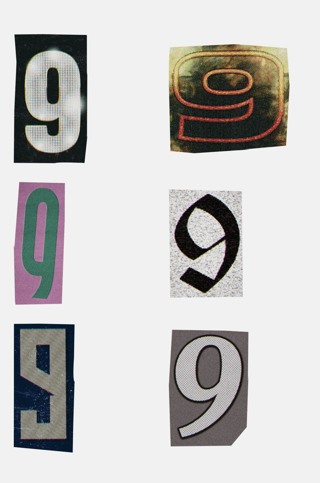 简约数字深色复古字母贴纸免抠素材素材