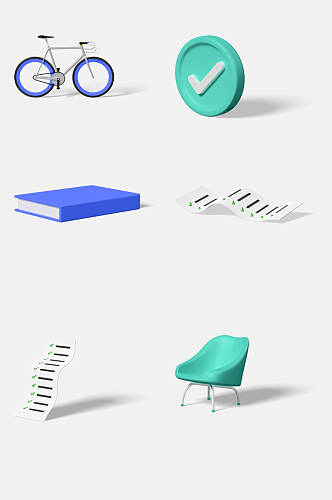 创意凳子立体物品图标免抠素材