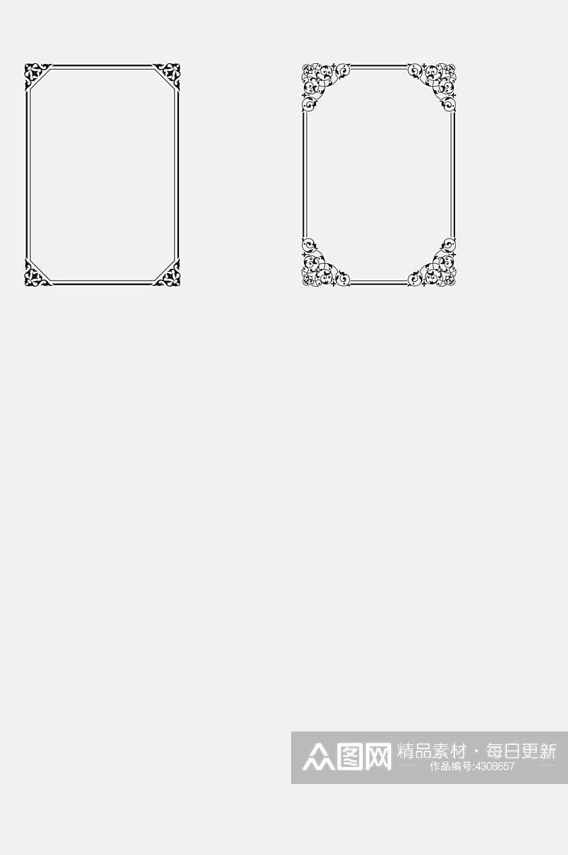 线条黑色创意高端欧式边框免抠素材素材