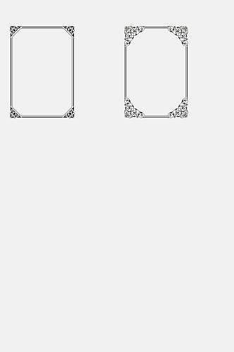 线条黑色创意高端欧式边框免抠素材