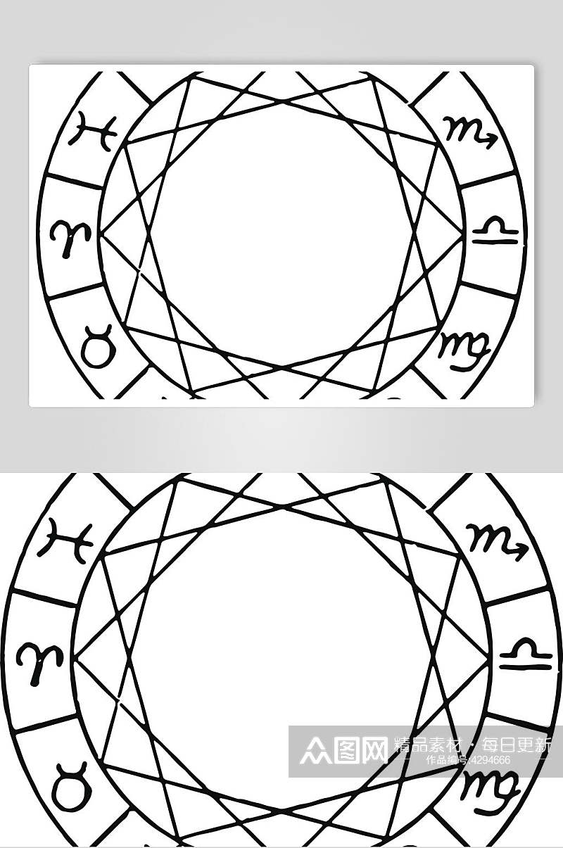 经典占星术图案矢量素材素材