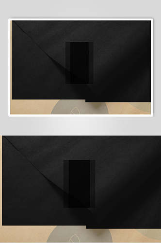 长方形阴影黑背景墙包装纸样机