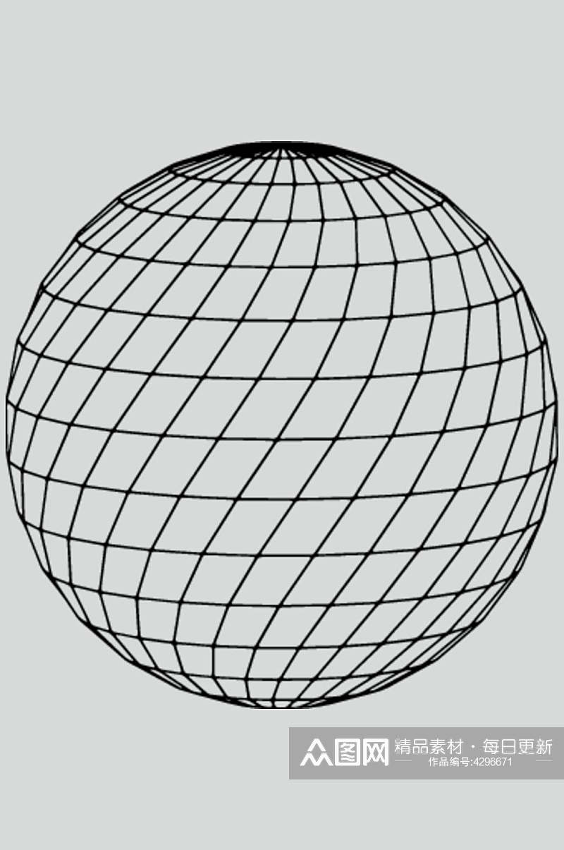 创意圆球线描立体矢量素材素材