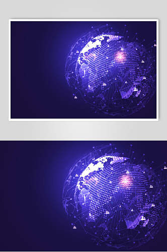 简约黑紫色科技感粒子光效矢量素材
