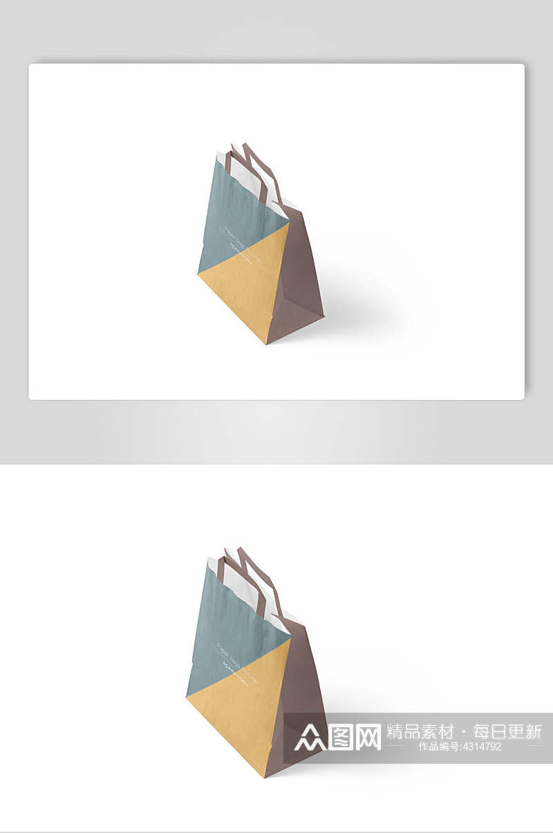 创意纸袋购物袋包装样机素材