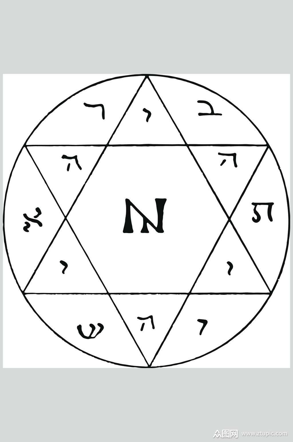经典占星术图案矢量素材素材