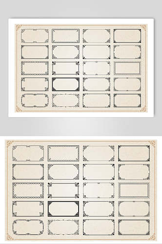 横版欧式边框矢量素材