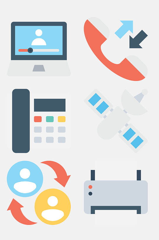 路由器网络通信类卡通图案免抠素材