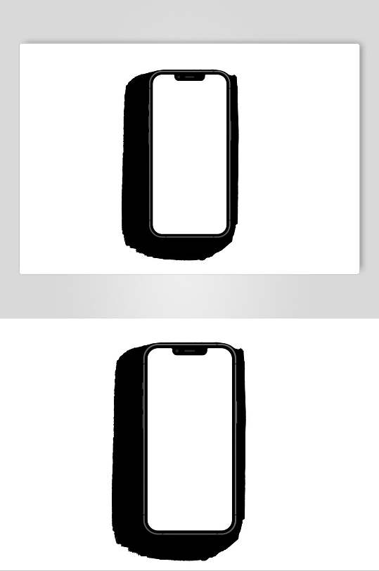 黑白简约创意大气清新手机贴图样机