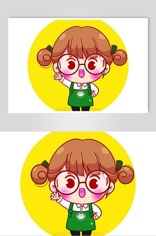 动画q版人物头像矢量素材