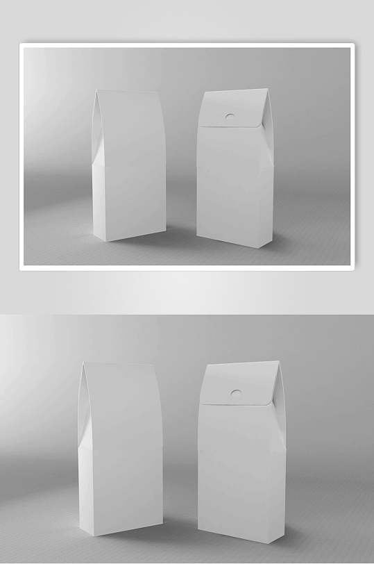 立体白色方形抽拉翻盖盒子样机