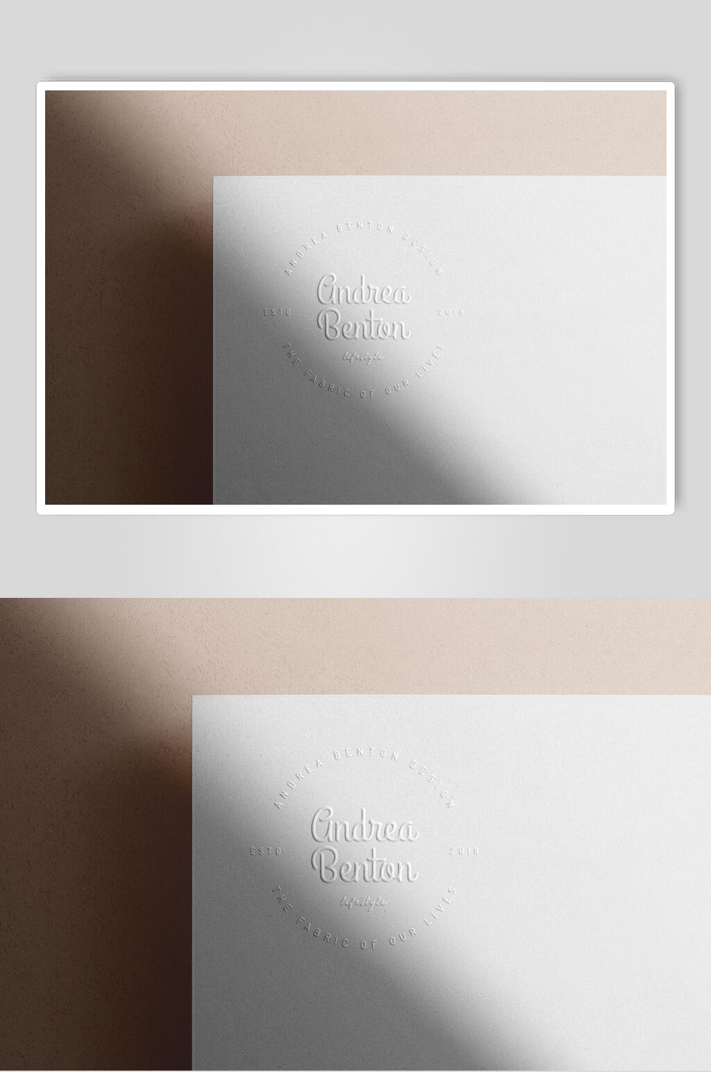 长方形白色标志LOGO展示样机素材