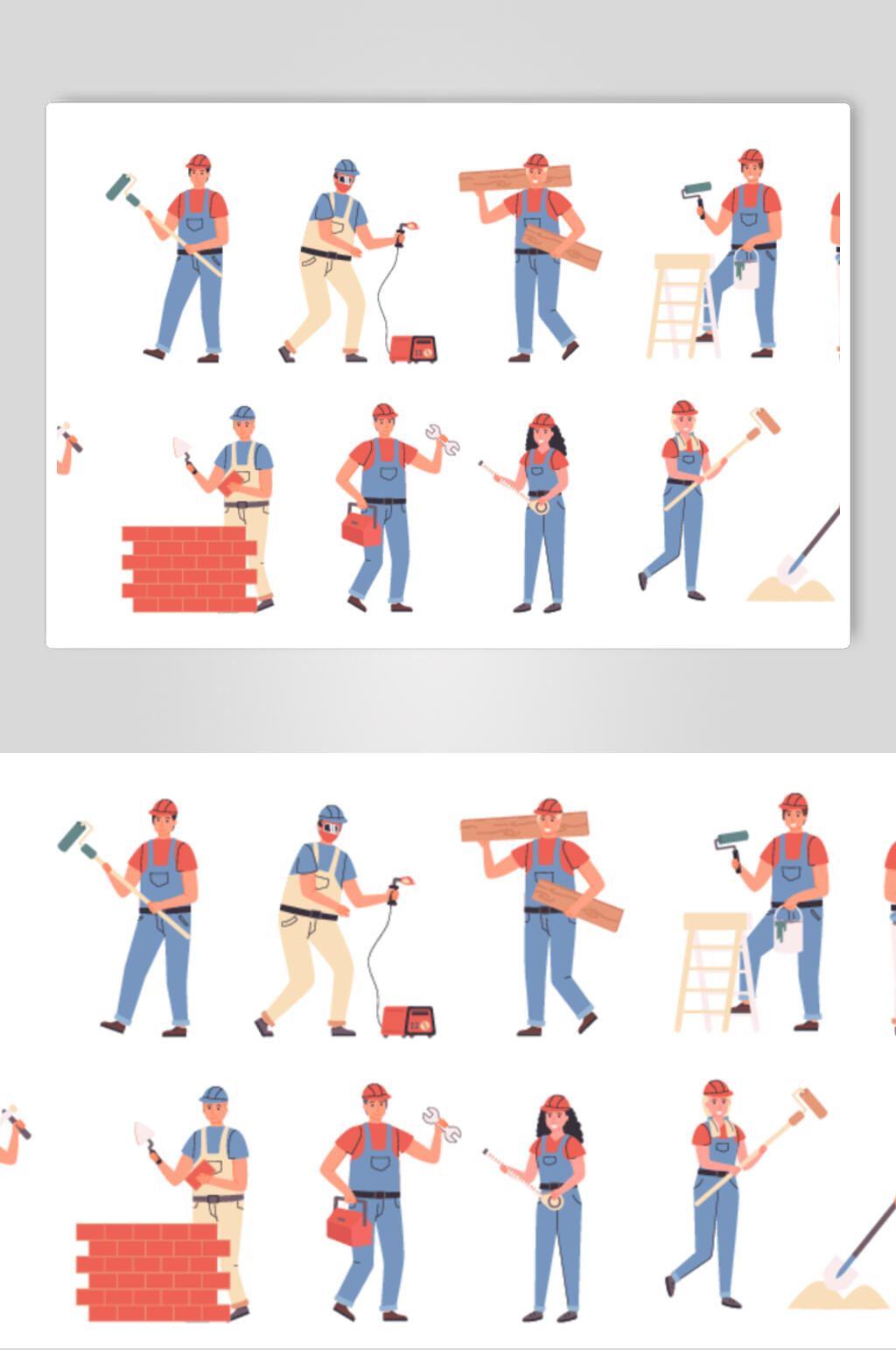 简约楼梯创意高端人物插画矢量素材素材