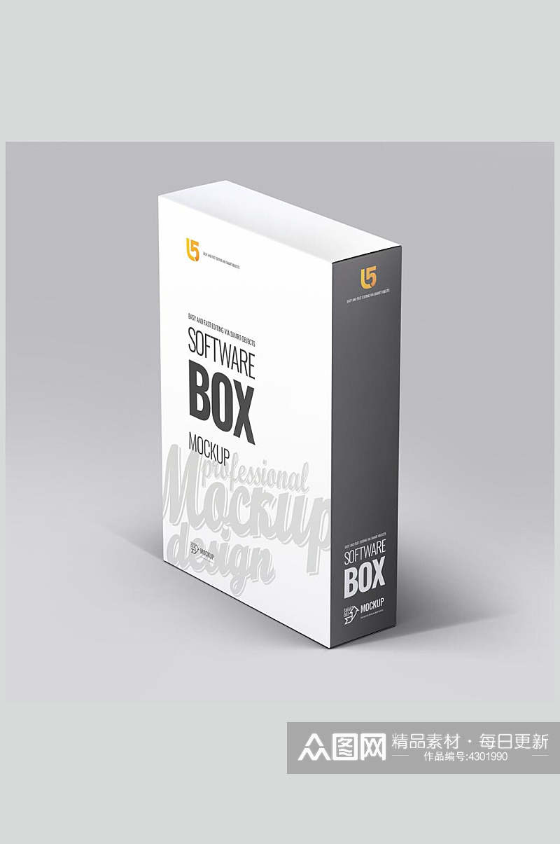 英文字母立体方盒产品包装盒样机素材