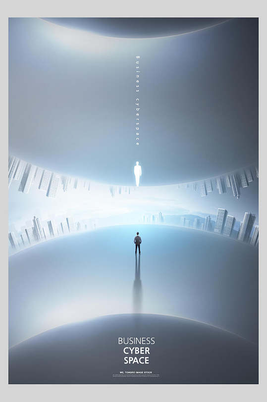 灰色时尚科技创意空间海报