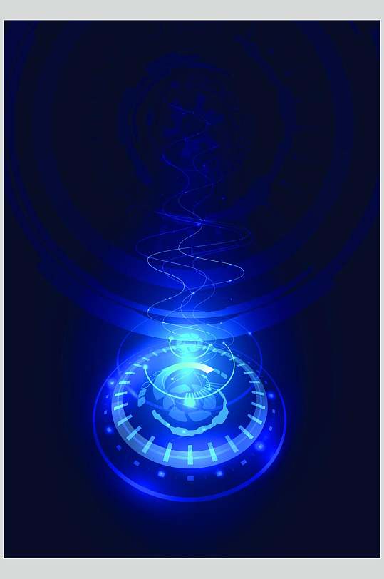 黑蓝手绘创意高端科技光环矢量素材