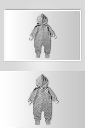 灰色创意清新婴儿连帽衫连身衣样机
