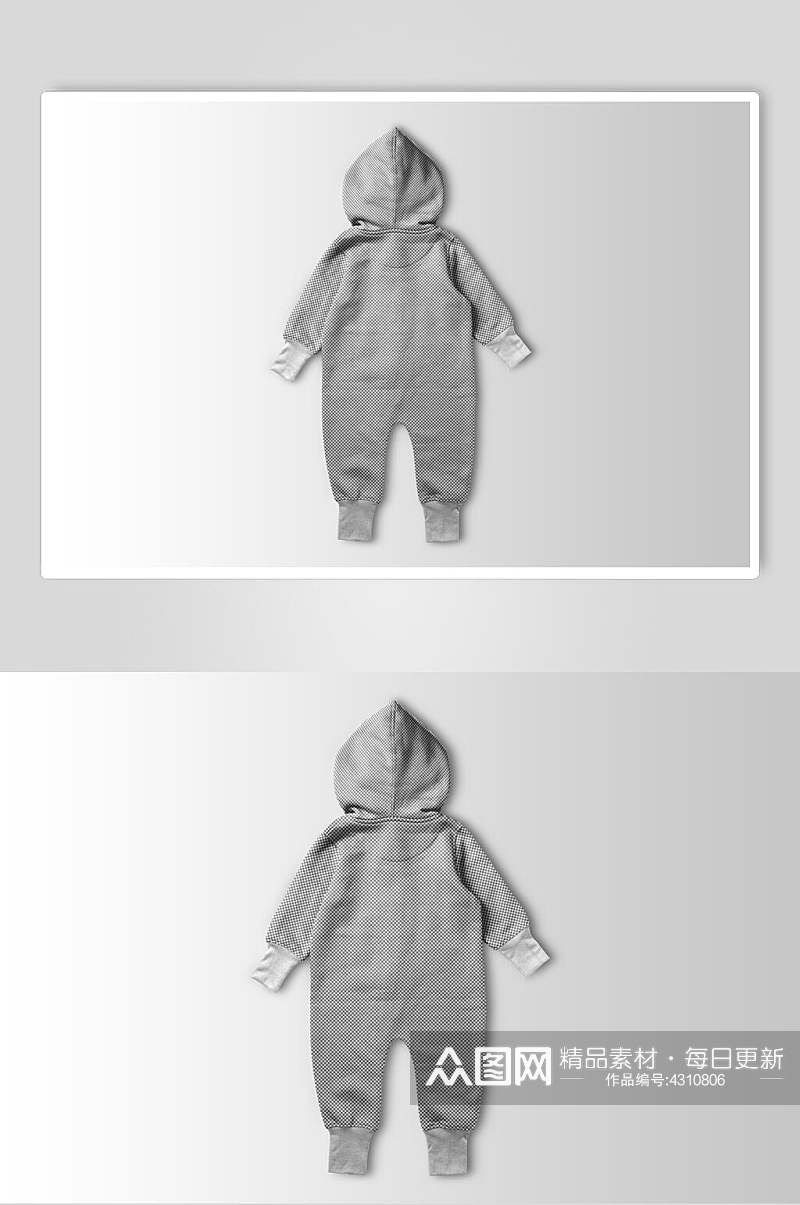 灰色创意清新婴儿连帽衫连身衣样机素材