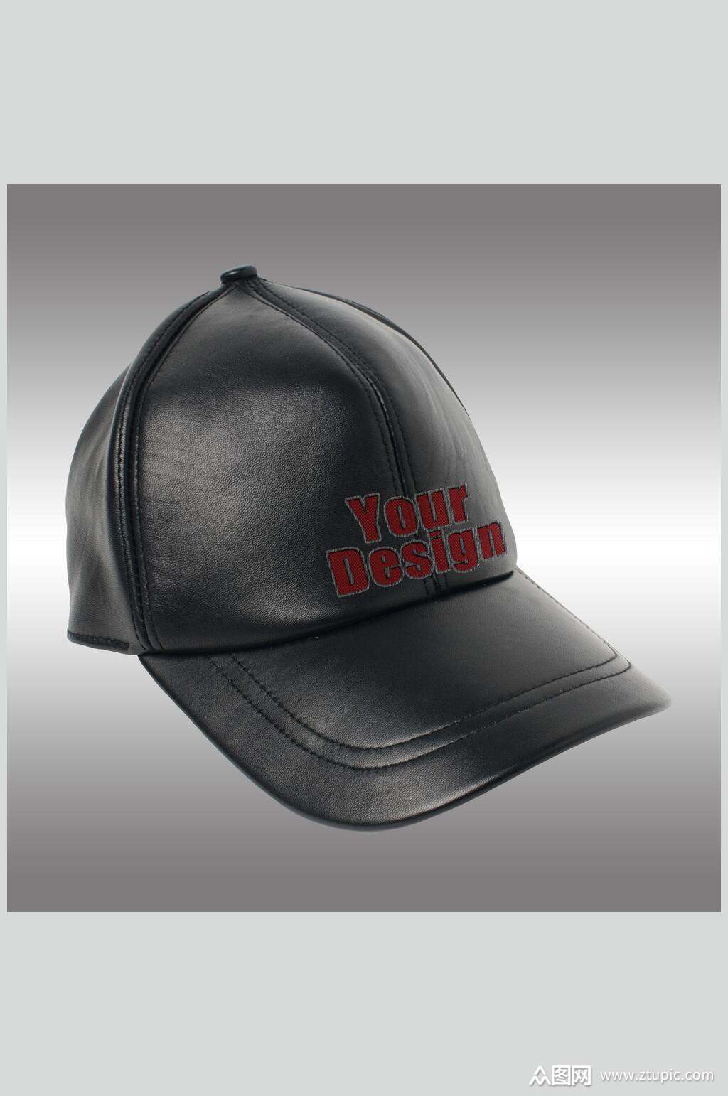 英文字母帽子针线黑棒球帽样机素材