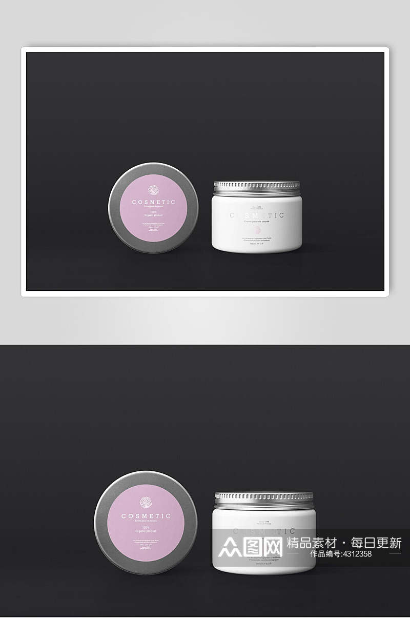 圆形瓶盖粉色文艺产品贴图样机素材