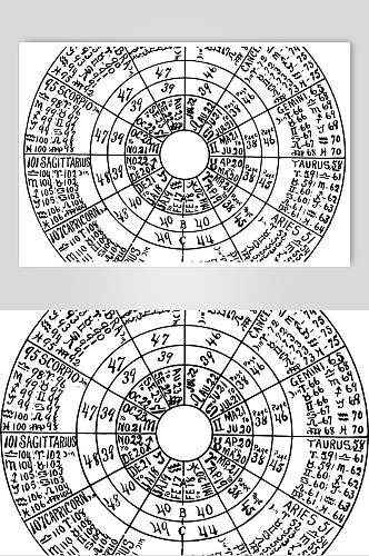 个性创意占星术图案矢量素材