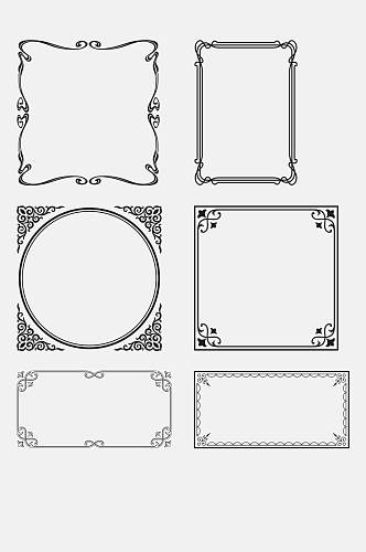简约黑色创意高端欧式边框免抠素材