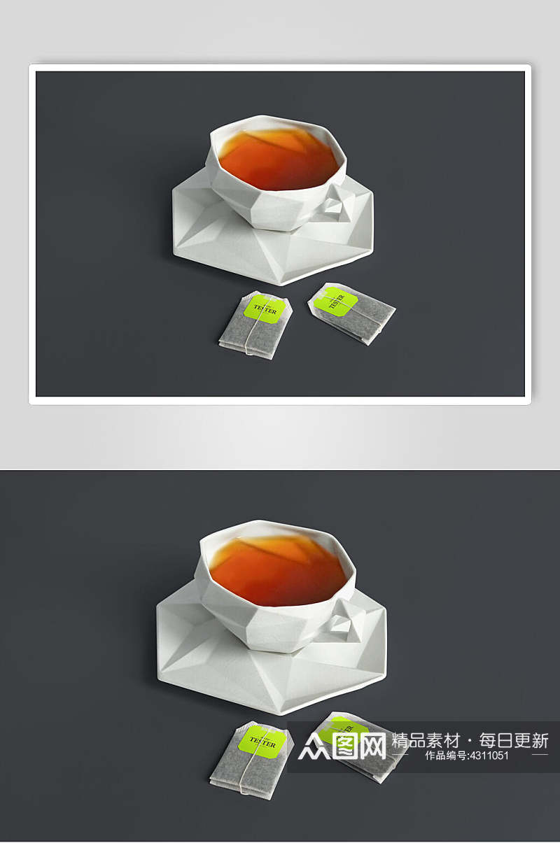 盘子黑色创意奶茶咖啡品牌VI样机素材