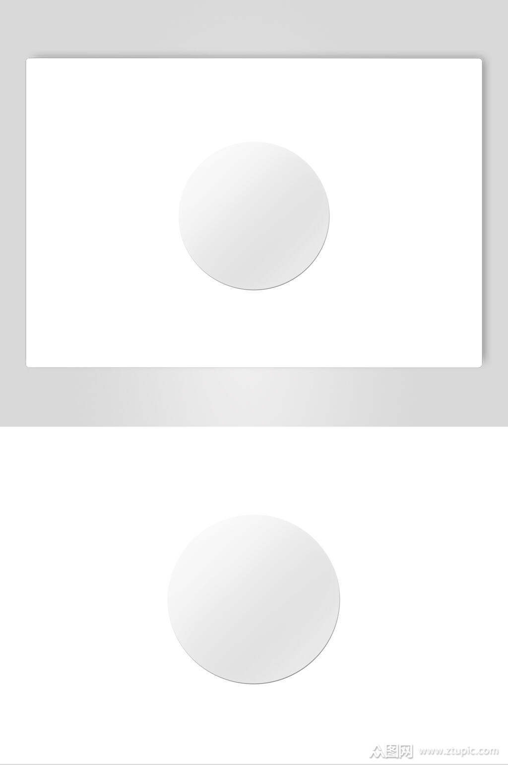 白色圆形透明不干胶贴纸样机素材