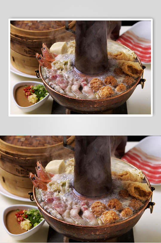 虾丸子火锅锅底图片