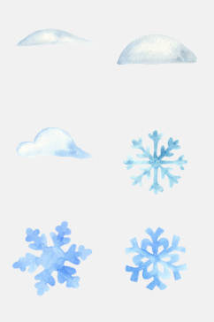 雪花蓝色创意高端北极动物免抠素材
