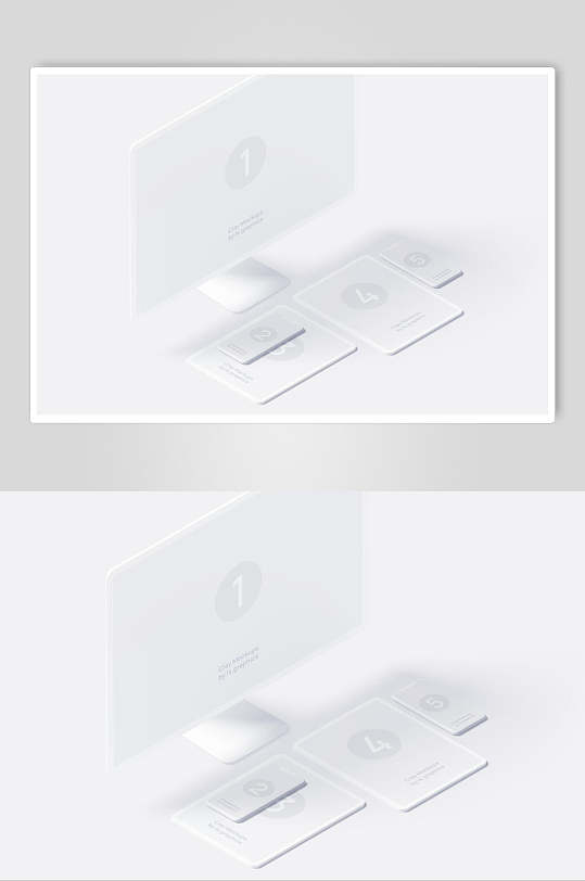 白色平板创意大气电脑手机贴图样机
