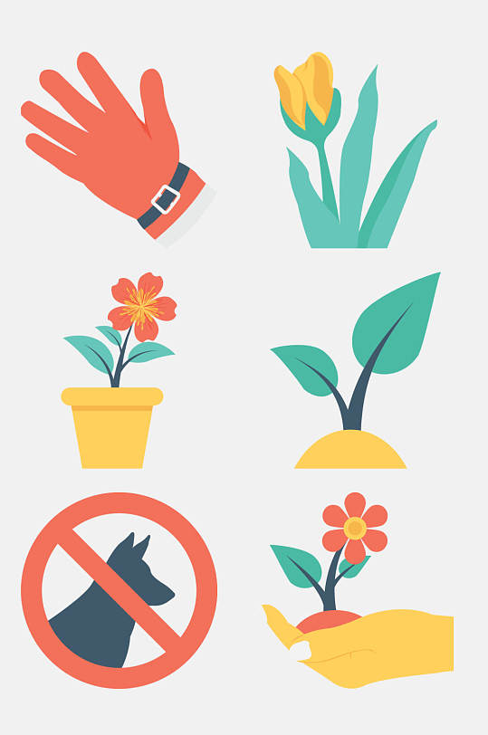 花草卡通盆栽图片 花草卡通盆栽素材下载 众图网