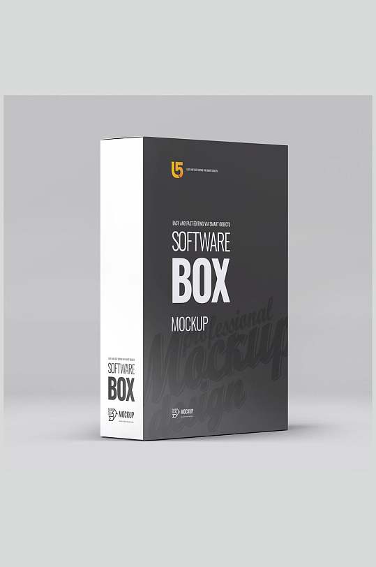 英文字母立体灰产品包装盒样机-众图网