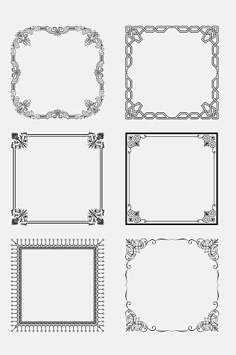 素雅方形创意高端欧式边框免抠素材