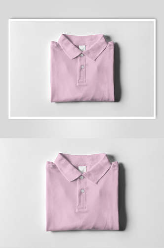 方领纽扣阴影粉色T恤短袖样机