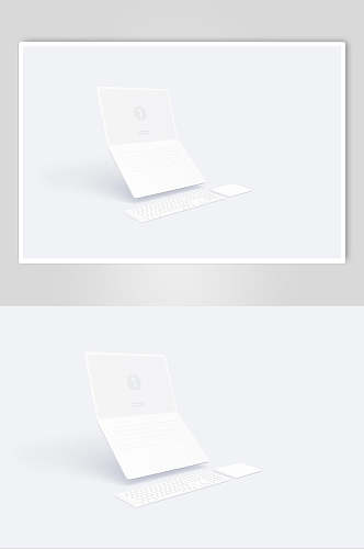 键盘圆圈白色电脑手机贴图样机