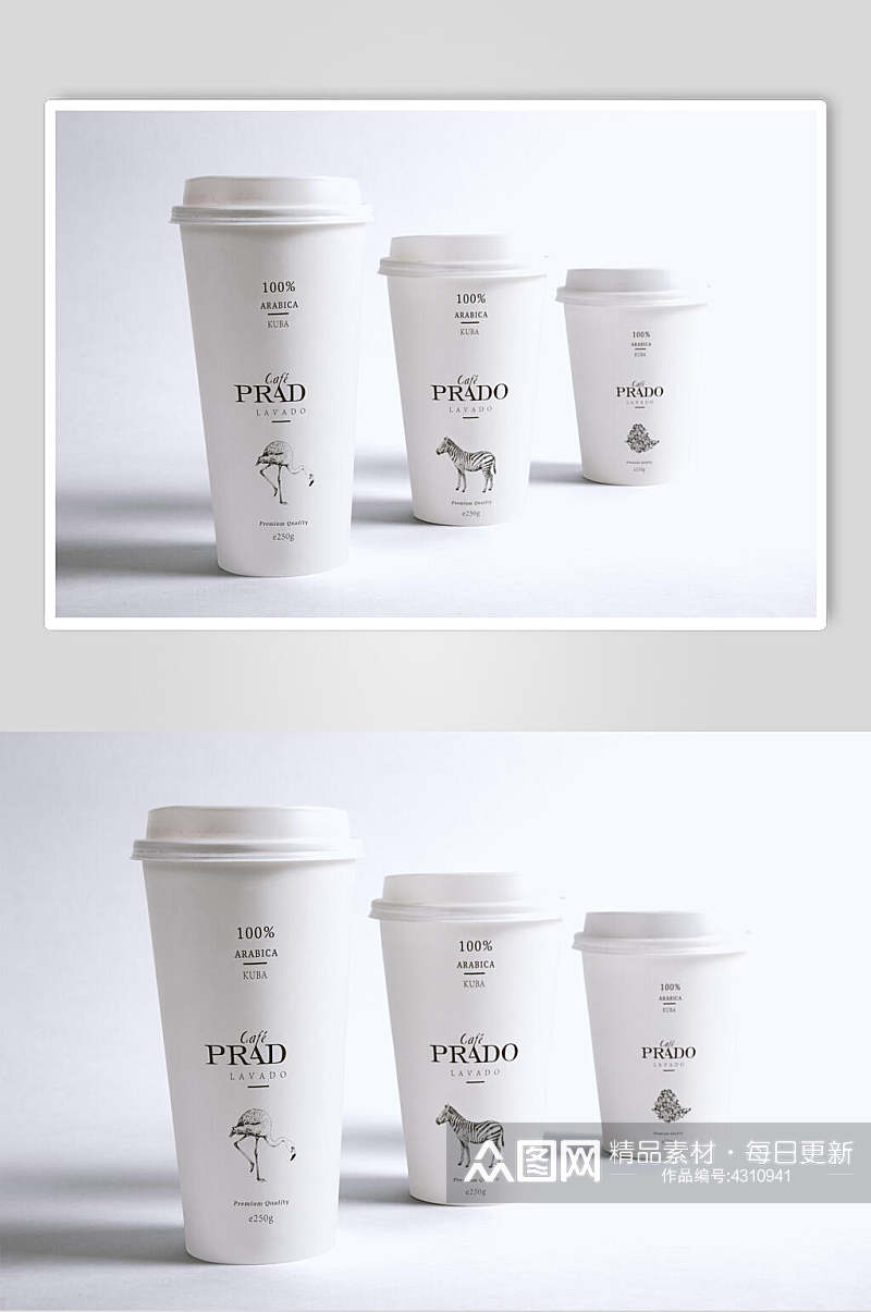 英文字母灰奶茶咖啡品牌VI样机素材