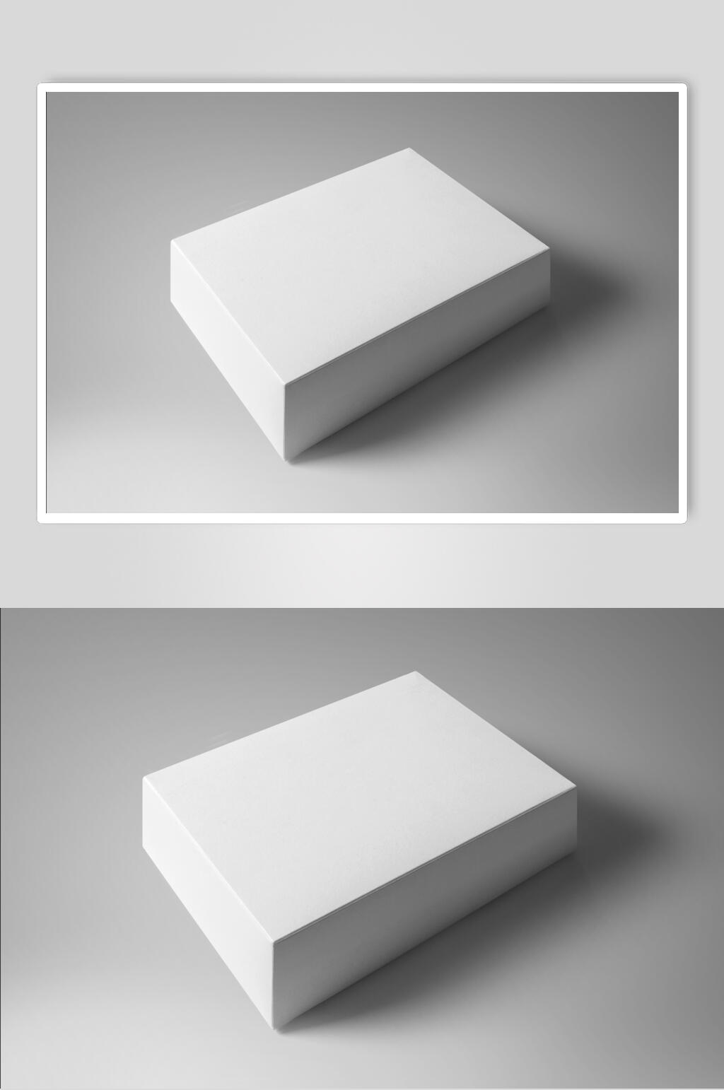 立体白色方形抽拉翻盖盒子样机