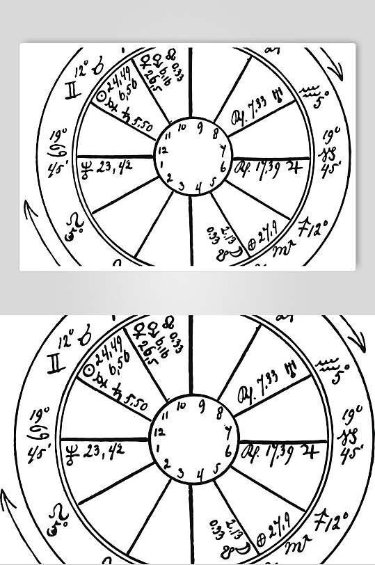 时尚黑白创意高端占星术图案矢量素材