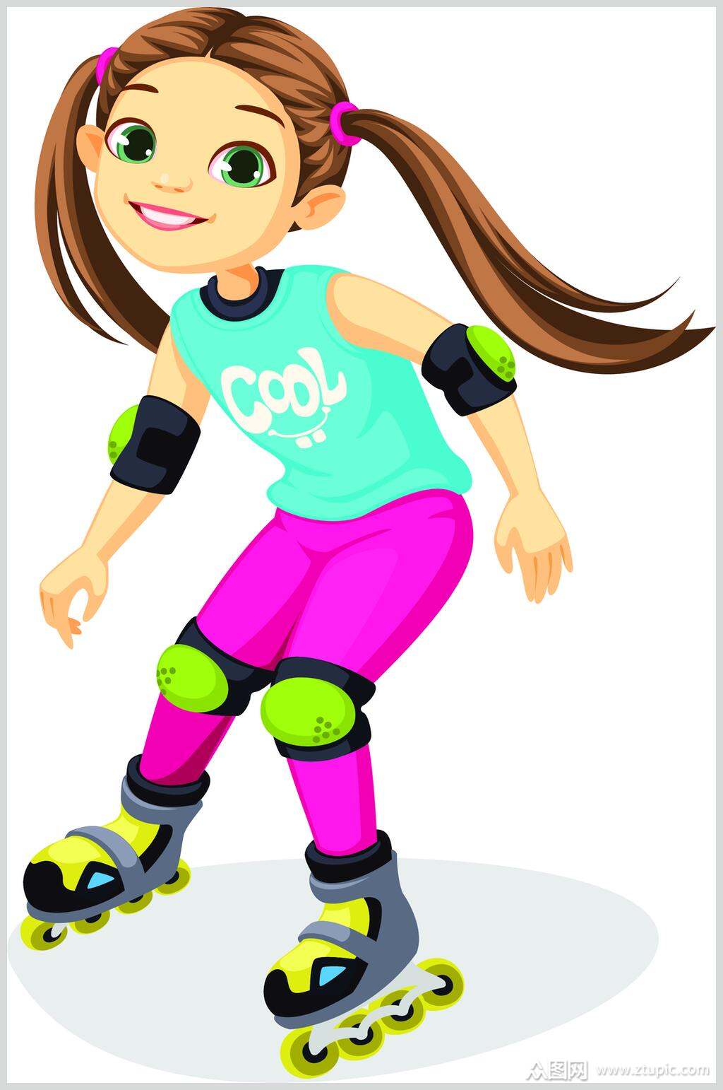 简约滑轮创意高端清新插画矢量素材素材