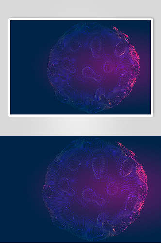简约蓝紫色科技感粒子光效矢量素材